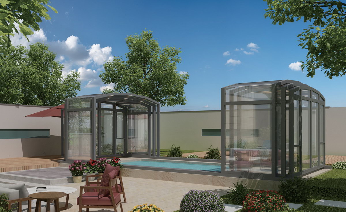 Mobile pool shed